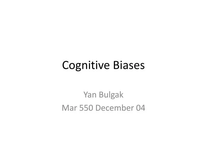 cognitive biases