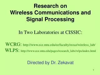 Wireless Communication Research Group (WCRG)