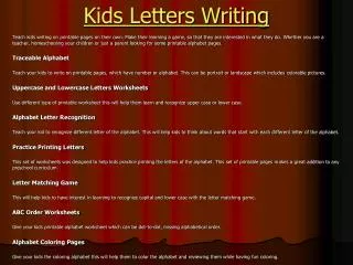 Kids Letter Writing