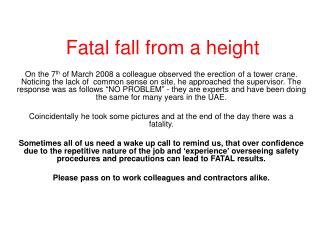 Fatal fall from a height