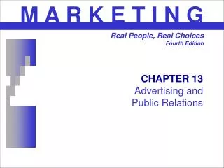 CHAPTER 13 Advertising and Public Relations