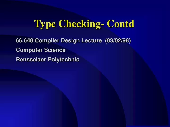 type checking contd