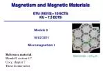 Magnetism and Magnetic Materials DTU (10313) – 10 ECTS KU – 7.5 ECTS - slide 1