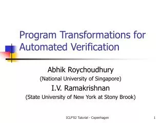Program Transformations for Automated Verification