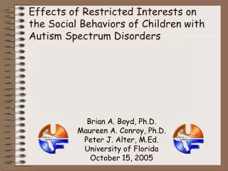 Effects of Restricted Interests on the Social Behaviors of Children with Autism Spectrum Disorders