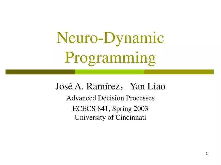 neuro dynamic programming
