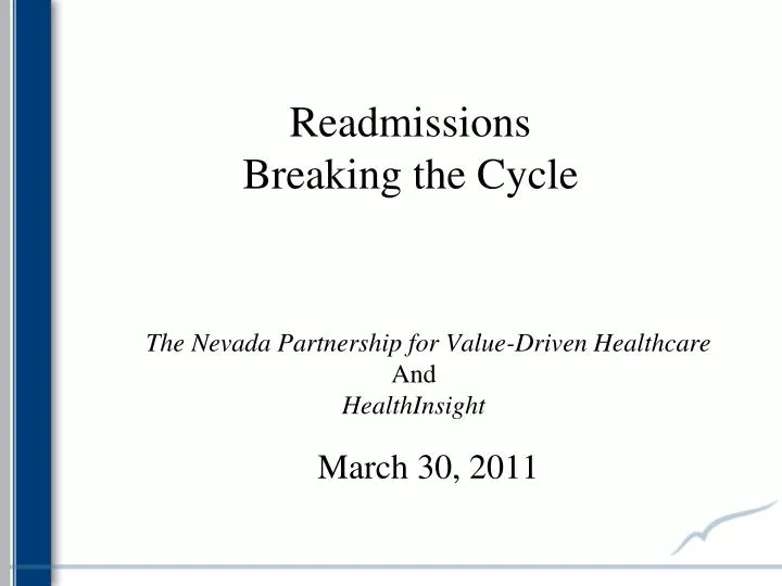 readmissions breaking the cycle