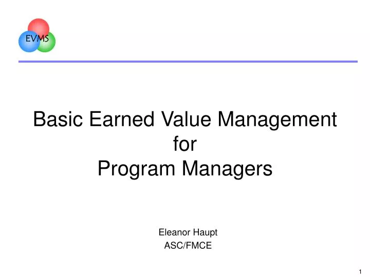 basic earned value management for program managers