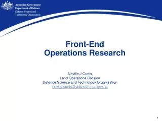 Front-End Operations Research