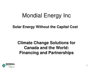 Mondial Energy Inc