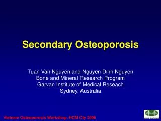 Secondary Osteoporosis
