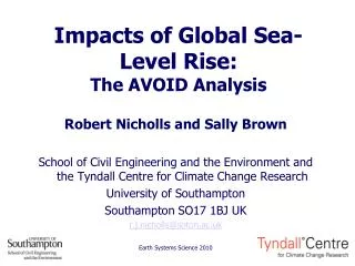 Impacts of Global Sea-Level Rise: The AVOID Analysis