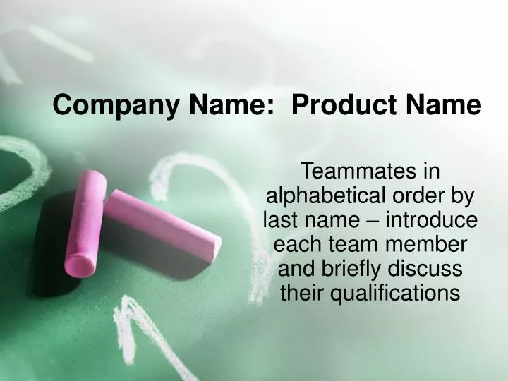 company name product name