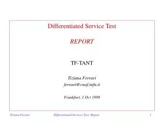 Differentiated Service Test REPORT