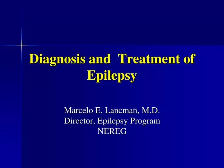diagnosis and treatment of epilepsy