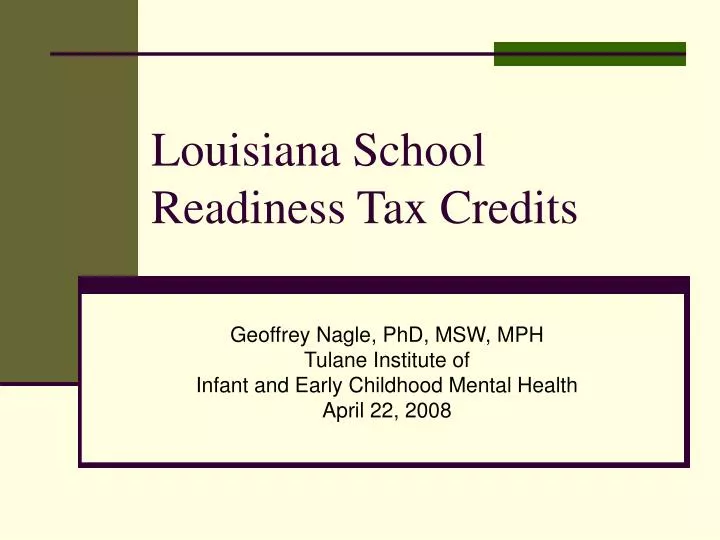louisiana school readiness tax credits