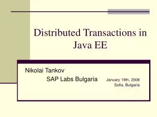 Distributed Transactions in Java EE