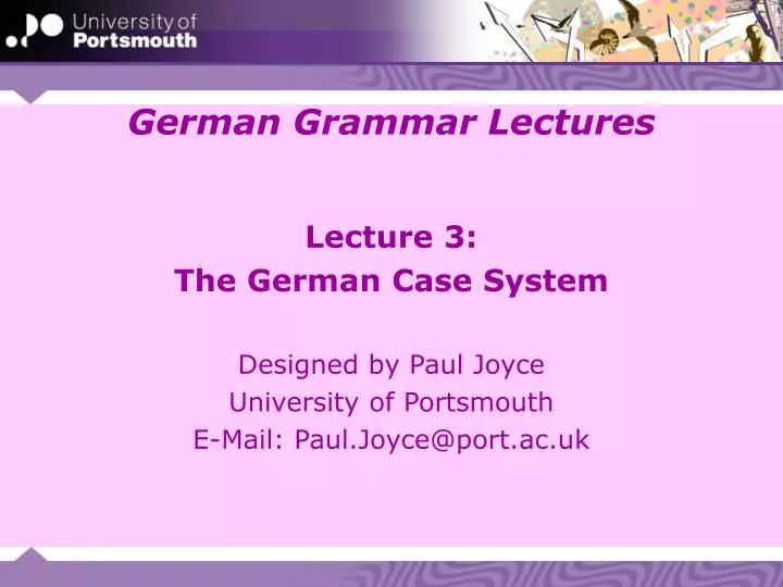 german grammar lectures