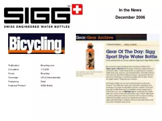 In the News December 2006
