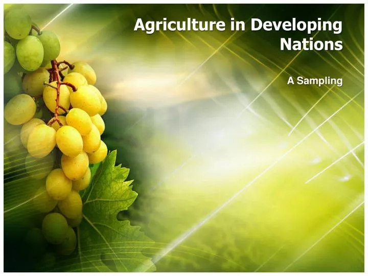 agriculture in developing nations