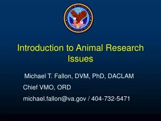 Introduction to Animal Research Issues
