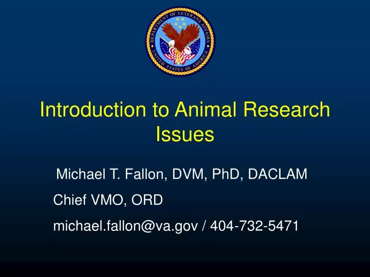introduction to animal research issues