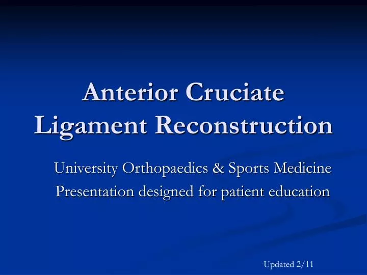 anterior cruciate ligament reconstruction