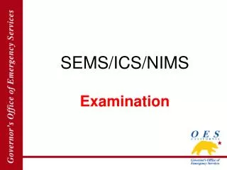 SEMS/ICS/NIMS
