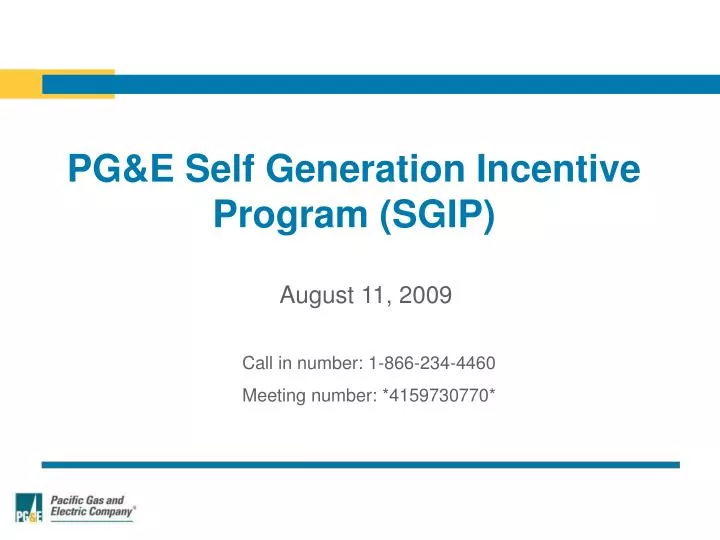 pg e self generation incentive program sgip