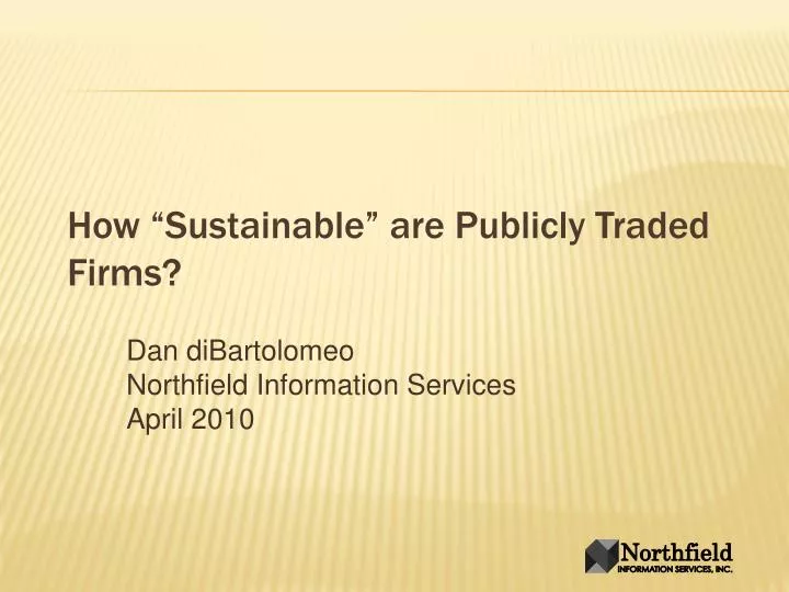 how sustainable are publicly traded firms