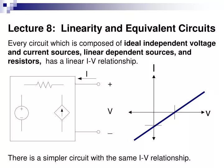 lecture 8 linearity and equivalent circuits