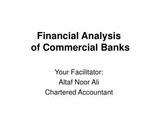 Financial Analysis of Commercial Banks