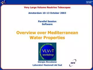 Very Large Volume Neutrino Telescopes Amsterdam 10-13 October 2003 Parallel Session Software