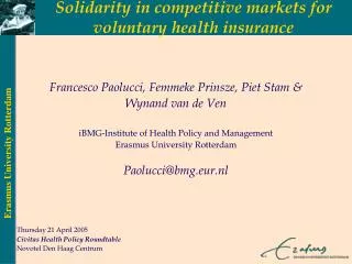 Solidarity in competitive markets for voluntary health insurance
