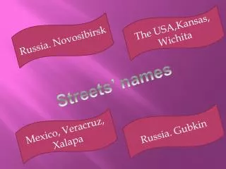 Streets’ names