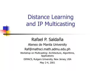 Distance Learning and IP Multicasting