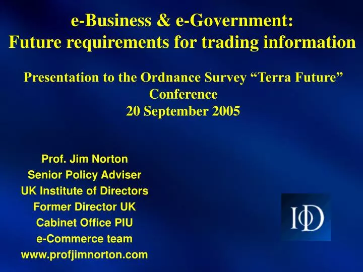 e business e government future requirements for trading information