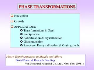 PHASE TRANSFORMATIONS