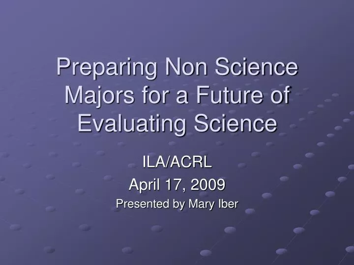 preparing non science majors for a future of evaluating science