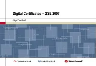 Digital Certificates – GSE 2007