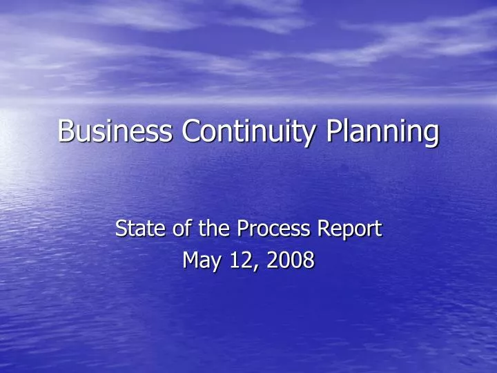 business continuity planning