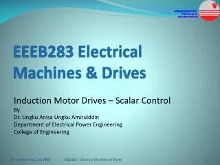 EEEB283 Electrical Machines &amp; Drives
