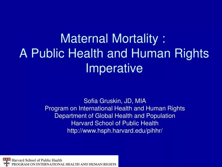 maternal mortality a public health and human rights imperative