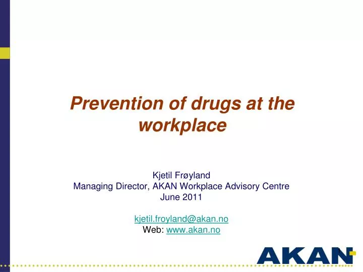 prevention of drugs at the workplace