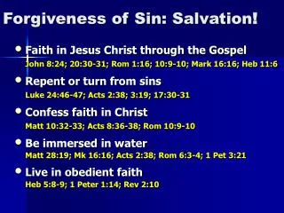 Forgiveness of Sin: Salvation !