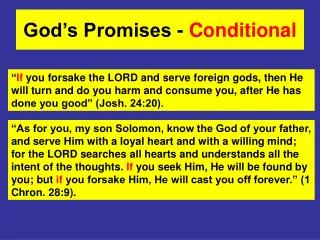 God’s Promises - Conditional
