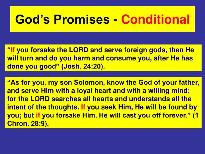 god s promises conditional