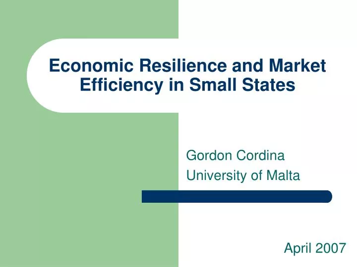 economic resilience and market efficiency in small states