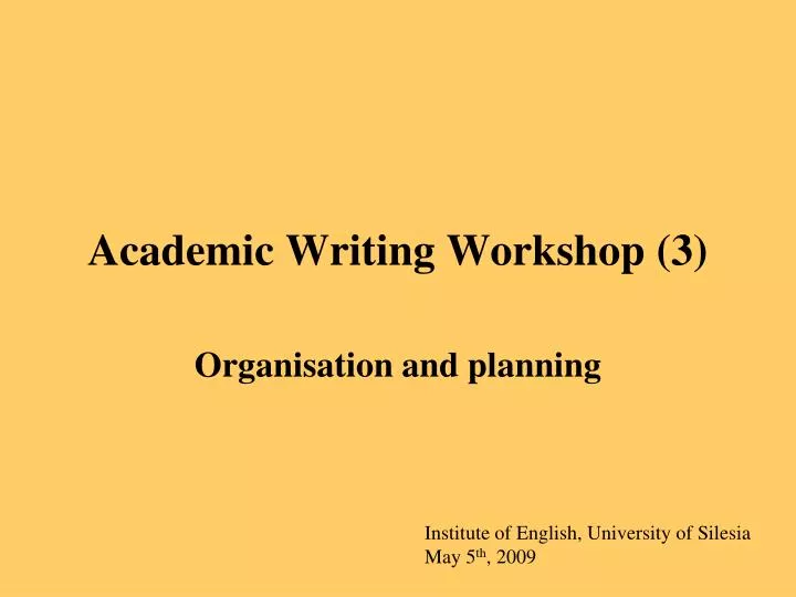 academic writing workshop 3