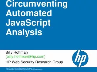 Circumventing Automated JavaScript Analysis